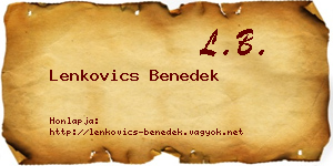 Lenkovics Benedek névjegykártya