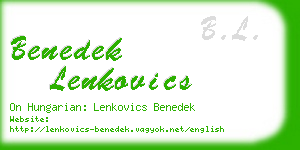 benedek lenkovics business card
